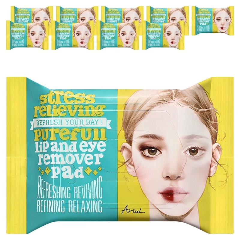Ariul Relieving Pureful Lip & Eye Remover Pads 30p, 55g, 10 pcs