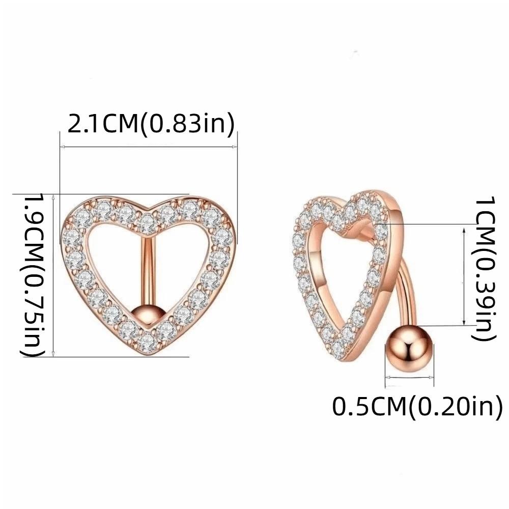 Funkelnder Herz-Bauchnabelring Strass-Bauchnabelring Neuer Bauchnabel-Barbell Schmuck Täglich