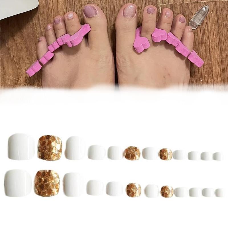 Handcrafted J-22 White Mica Toe Nail Film Bundle For Creative Nail Designs