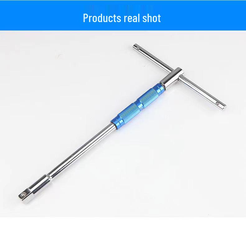 Interchangeable T-Handle 1/2  Socket Wrench with Extension Bar Rotating T-Type