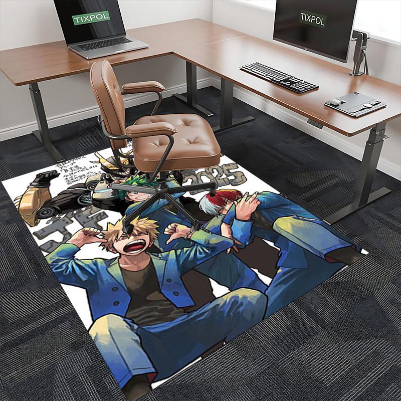 1pc Boku no Hero Academia Midoriya Izuku Chair Mat - Anime Cartoon Design Office Desk Pad, Non-Slip Carpet for Home Decor, Suitable for All Seasons.T0