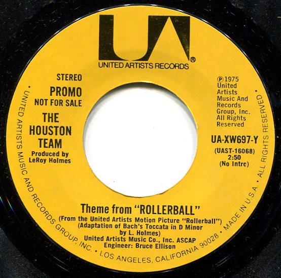 7inch Record HOUSTON TEAM - Theme From "rollerball" UAXW697Y UNITED ARTISTS  1975 UK Classical Used