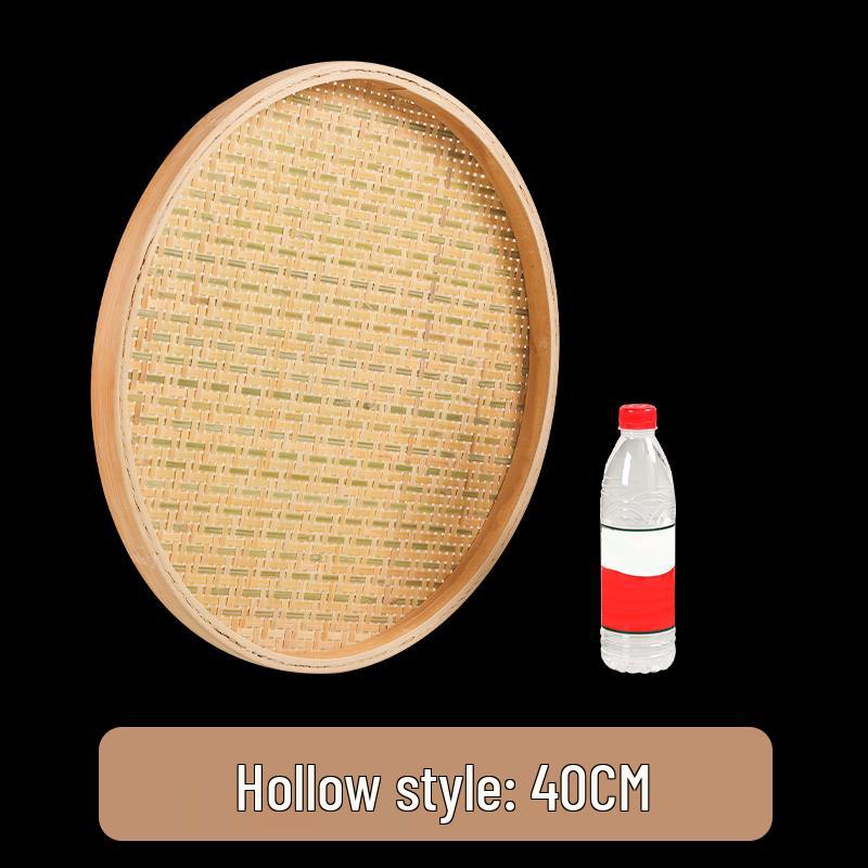 Bamboo Weaving Green Winnowing Basket/Restaurant Sashimi Platter with or without Holes for Drying, Sieving, Tea Sampling, or Decorative Use