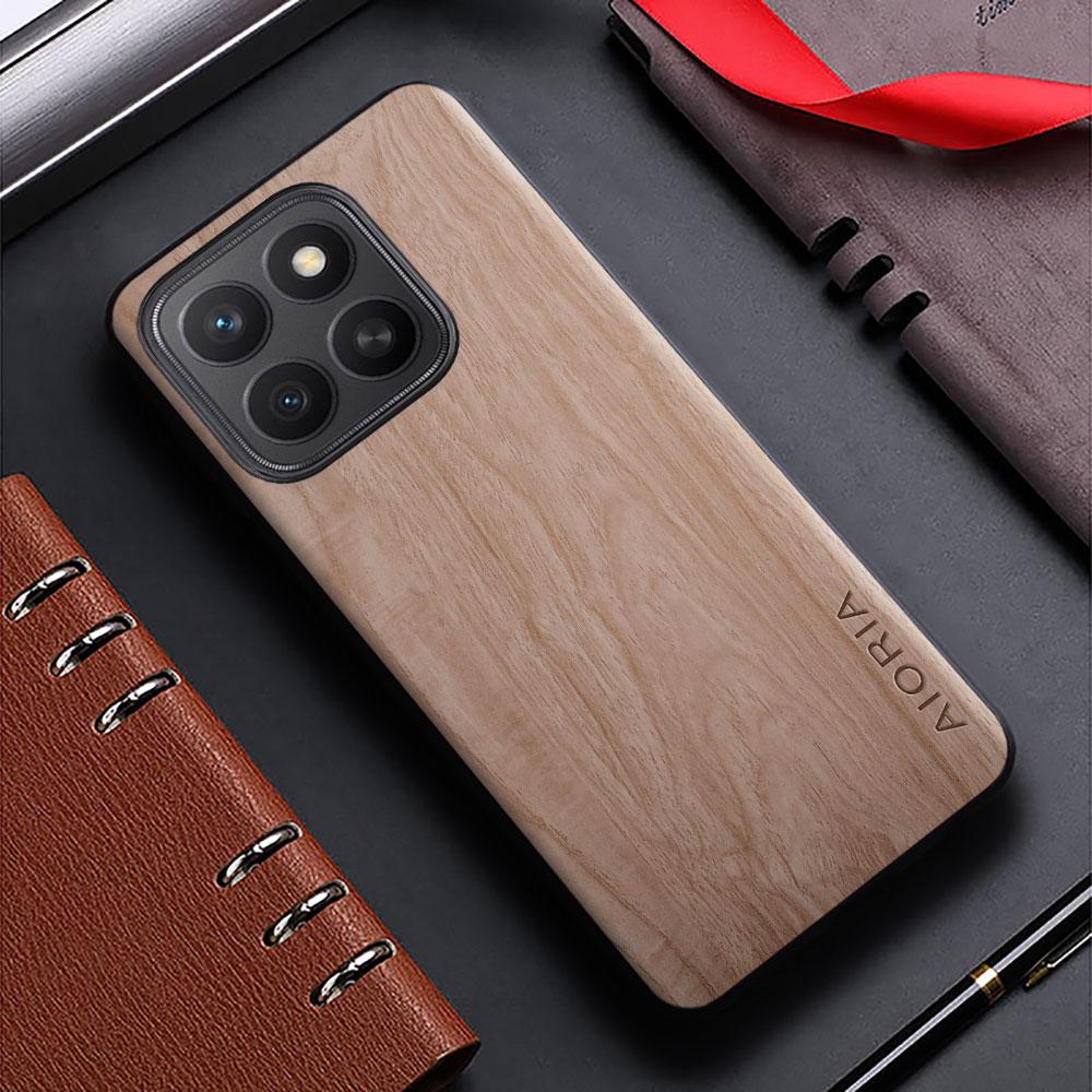 Hülle für Honor x8c x8b x8 x8a 4G 5G Hülle Bambus Holzmuster Leder Rückabdeckung für Honor x5b Plus Hülle