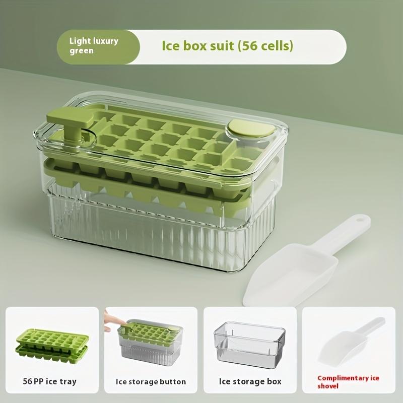 1pc Food Grade PET Ice Cube Tray 56 / 84 cells Easy Release Mold for Freezer Clear One Piece Ice Cubes Summer Kitchen Accessory