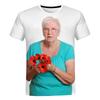 2024 Summer New Creative Funny Lady Licking Red Popsicle 3D Printed T-shirt Cute Grandma Funny Popsicle T-shirt Casual Loose Top