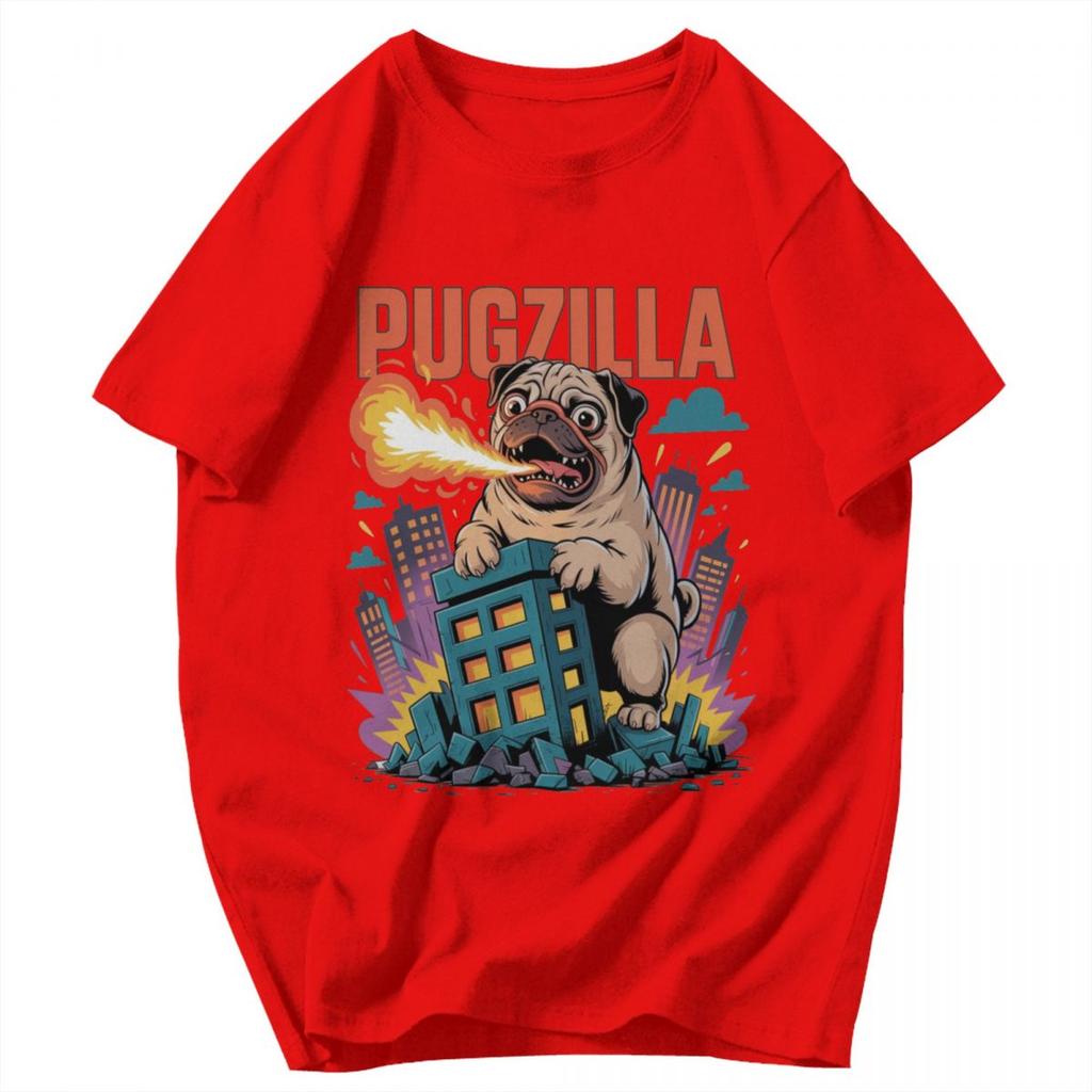 Men T Shirt Pugzilla Dog Lover Funny Japanese Pug Dog Lover Fun Idea Y2K Graphic Short Sleeve Unisex Clothes T Shirts