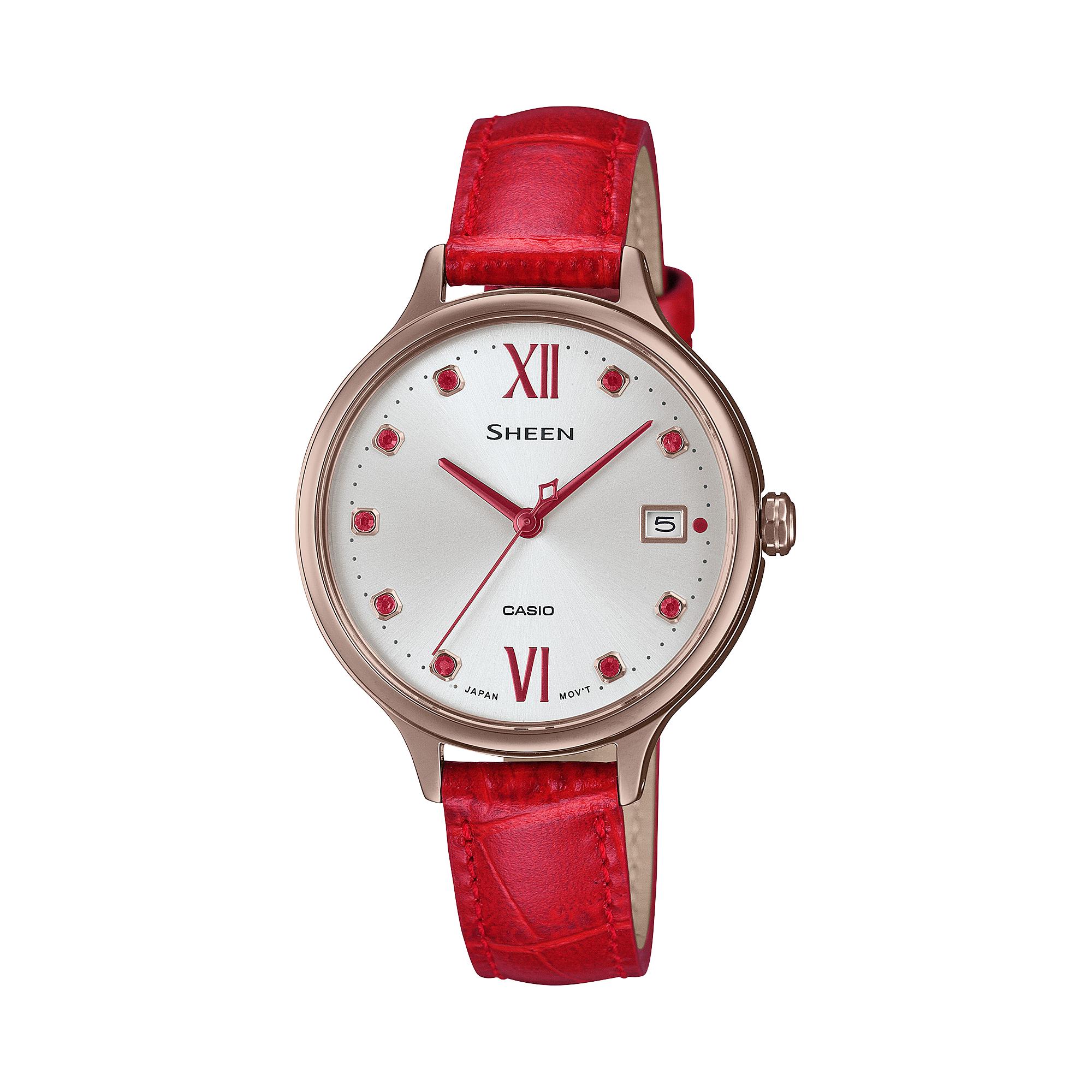 

CASIO Women s SHEEN Silver Watch SHE-4553CGL-7AUPR New Year Box