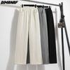DIMANAF 2023 Plus Size Winter Lange Broek Vrouwen Elastisch Effen Casual Los Volle Lengte Basic Dame Broek Broek Katoen Dik A