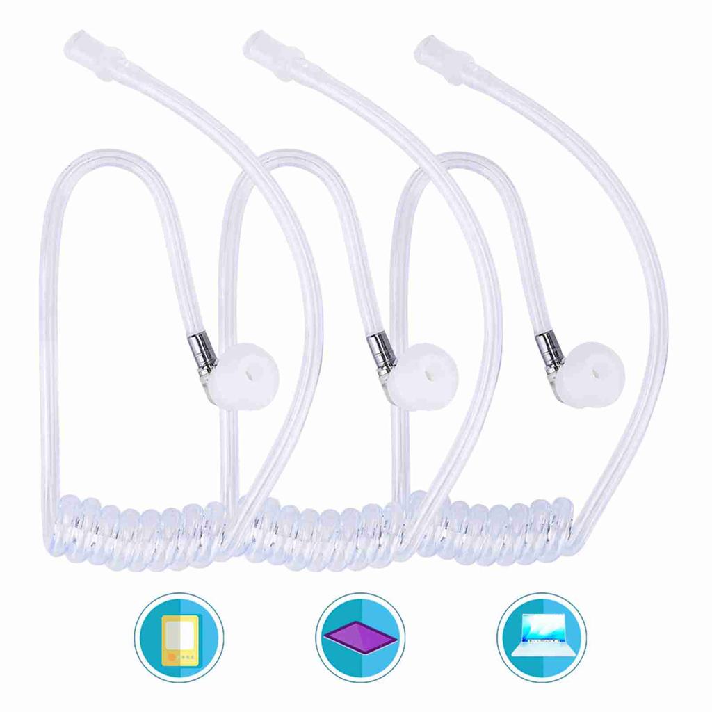 10Pcs Replacement Covert Acoustic Air Coil Audio Tube with Earbuds for MotorolaKenwoodIcom