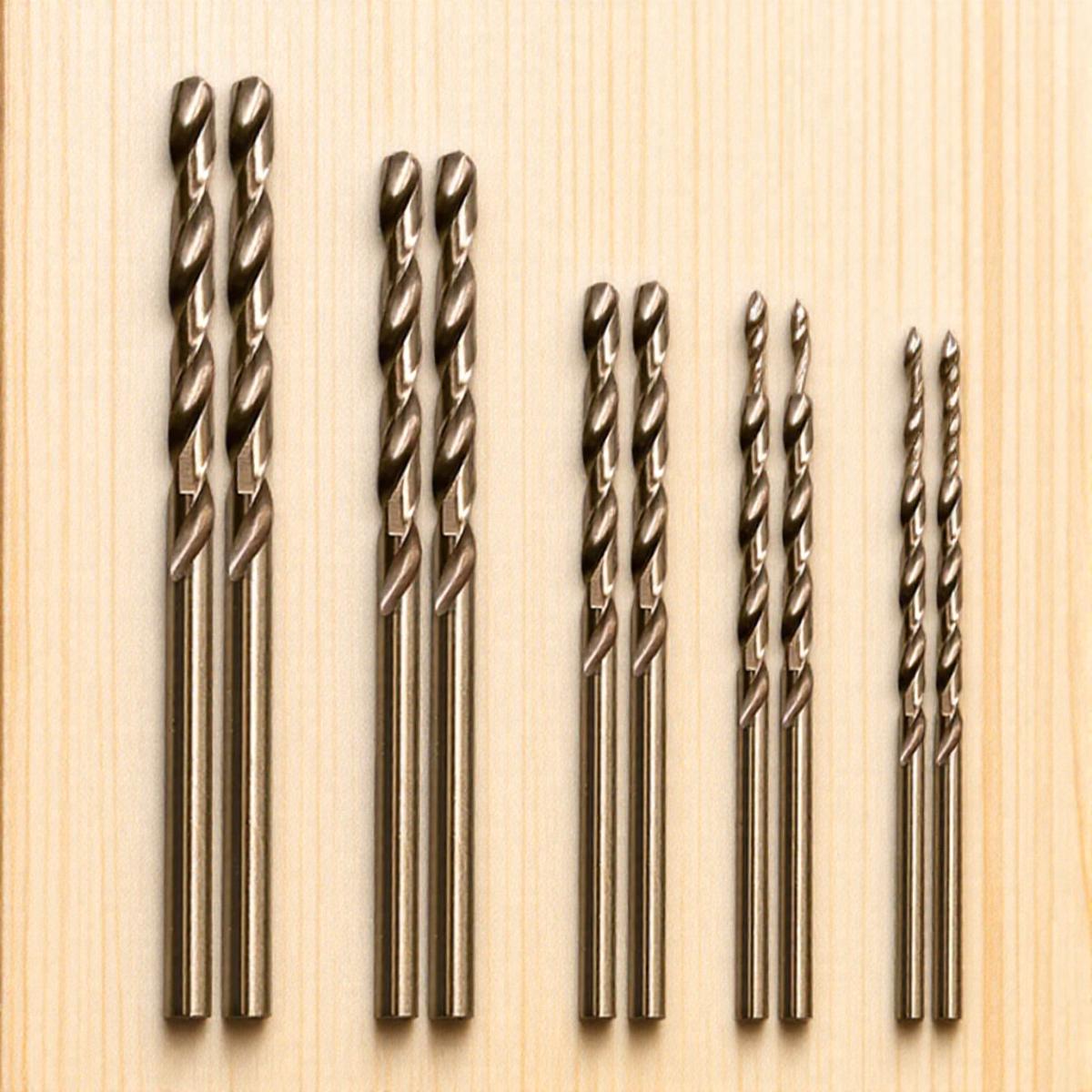 

10Pcs Auger Bit Straight Shank High Speed Steel Cobalt M35 Stainless Steel Metal Reamer Bit Grinding Tool