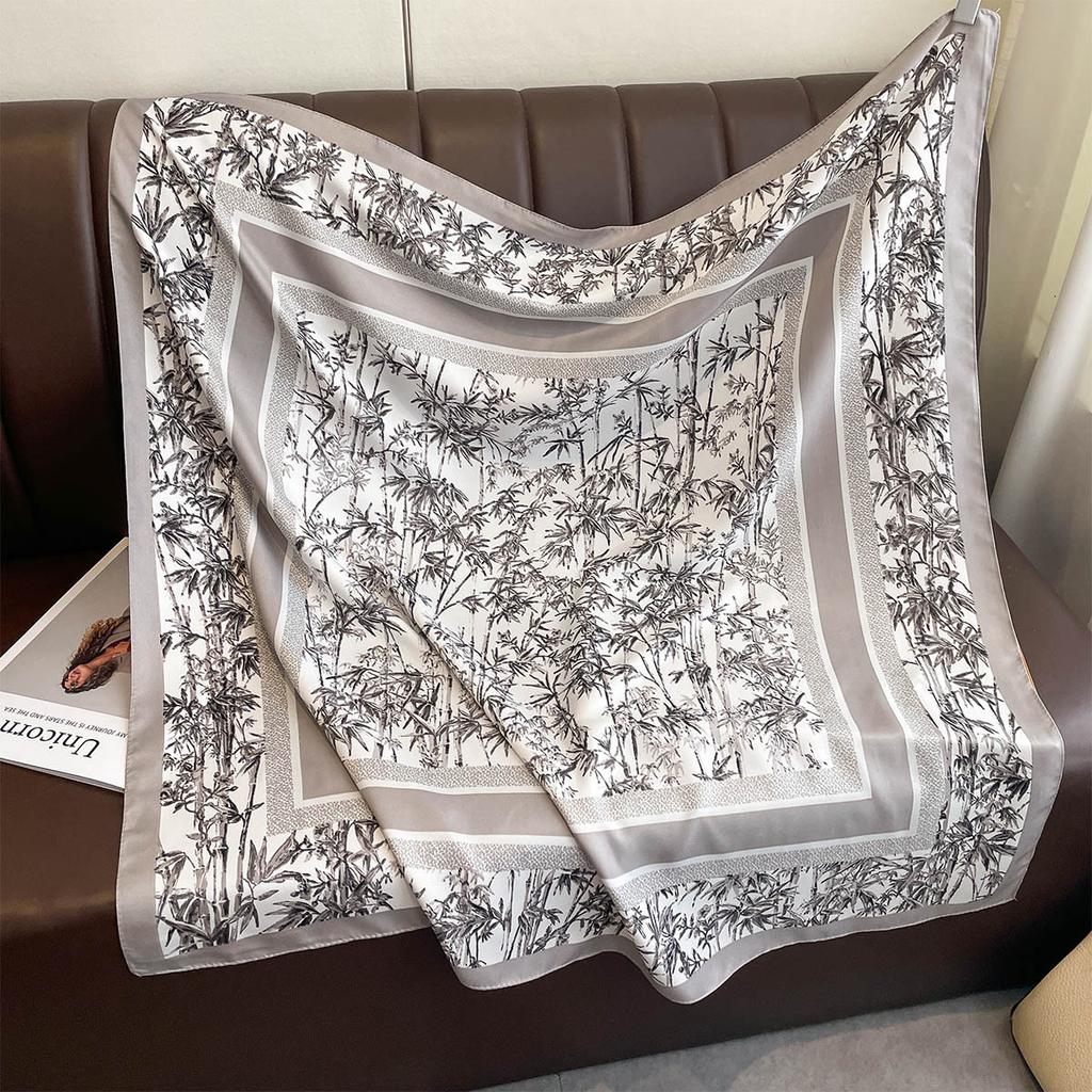 90*90Cm Luxury Silk Twill Square Scarf Hijab Women Bandana Soft Scarves Neckerchief Designer Hair Shawl Wrap Headband Bufanda