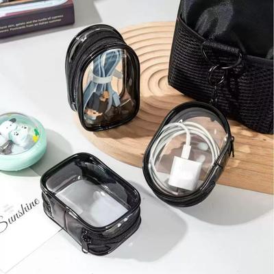 Clear Data Cable Storage & Travel Organizer: Earphone, Power Bank, Lipstick Bag