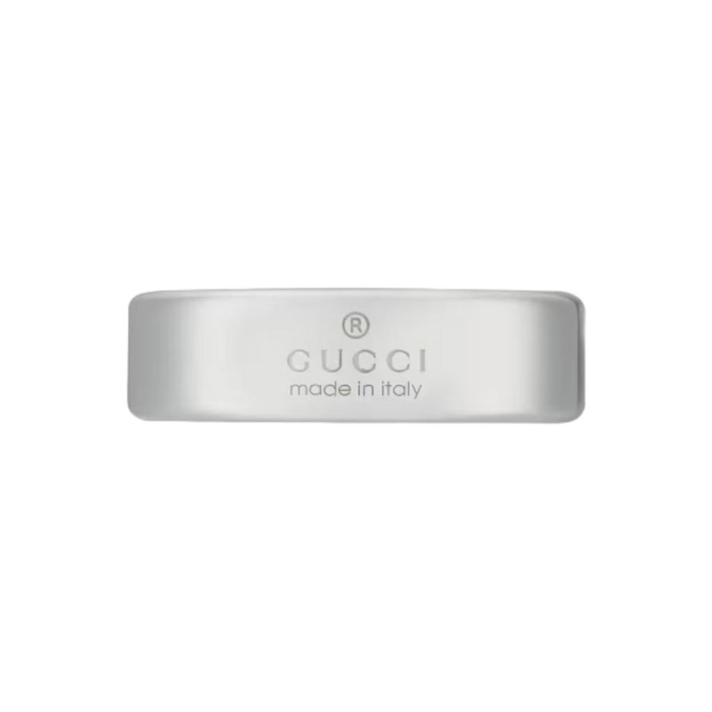Gucci Double G Series Interlocking Double G Engraved Glossy 925 Silver Ring Unisex rings 774052-J8400-8106