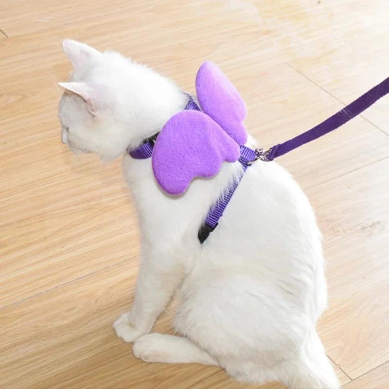 Engelsflügel Haustier Kaninchen Geschirr und Leine Niedliches Katzen Hasen Zubehör Personalisierte Hamster Kleidung für Kleintiere