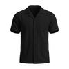 Men's Cuban Collar Short Sleeve Casual Shirt.