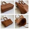 Women Casual Commuting Bag Large Capacity PU Leather Vintage Shoulder Bag Solid Color Fashion Tote Handbag Retro Messenger Bag