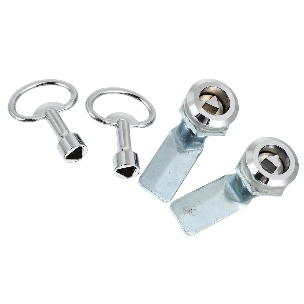 2 Sets Cabinet Triangle Lock with Keys Distribution Latch Drawer Door Locks Cabinets Toolbox