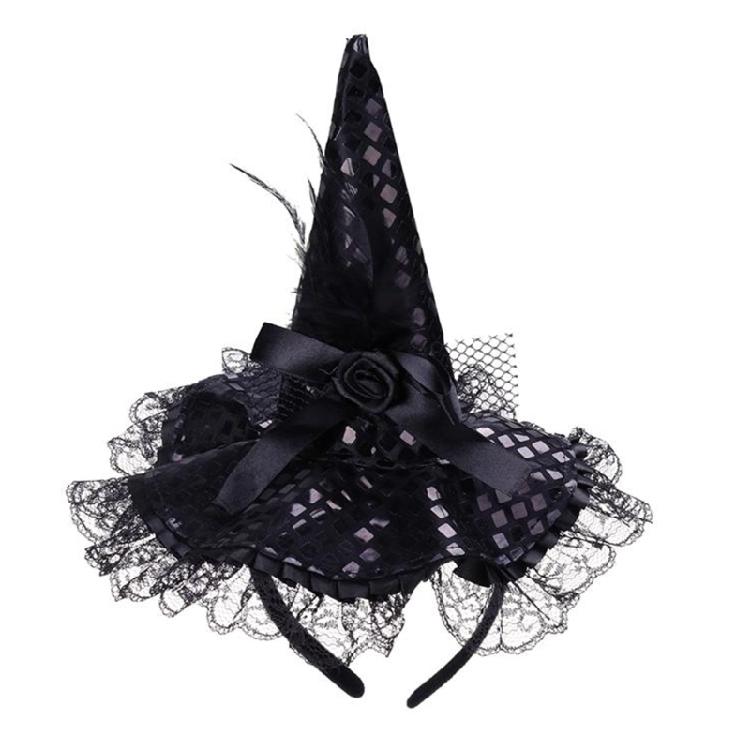 Halloween Witch Hat Pointed for Rhinestone Decor Cap Sorcerer Cap Masquerade Headwear Cosplay Headdress for Halloween Pa