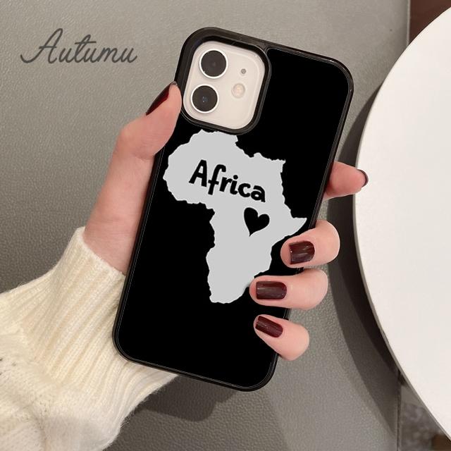 AFRICA MAP Phone Case for iPhone 11 12 13 14 Pro Max Mini X XR XS SE 2020 5 6S 7 8 Plus Samsung Galaxy S21 S22 Cover Shell