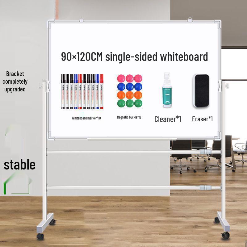 Double-Sided Movable Whiteboard & Blackout Board Easel Stand for Home & Office Teaching