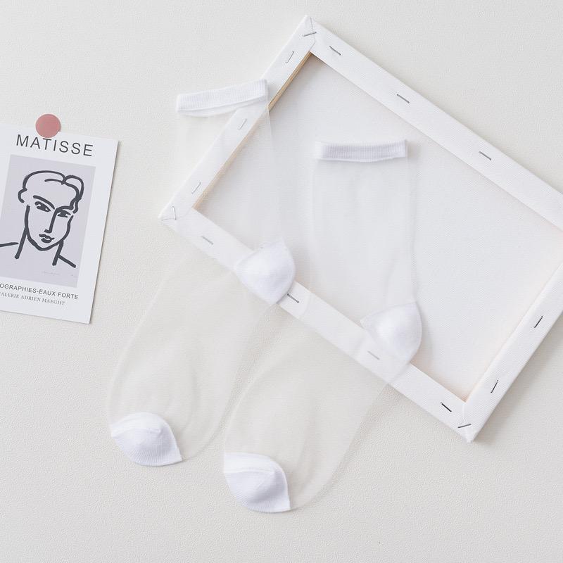 5 pairsFashion Kawaii Women Socks Sexy Lace Mesh Fishnet Socks Mixed Transparent Stretch Elasticity Ankle Net Yarn Thin Sox