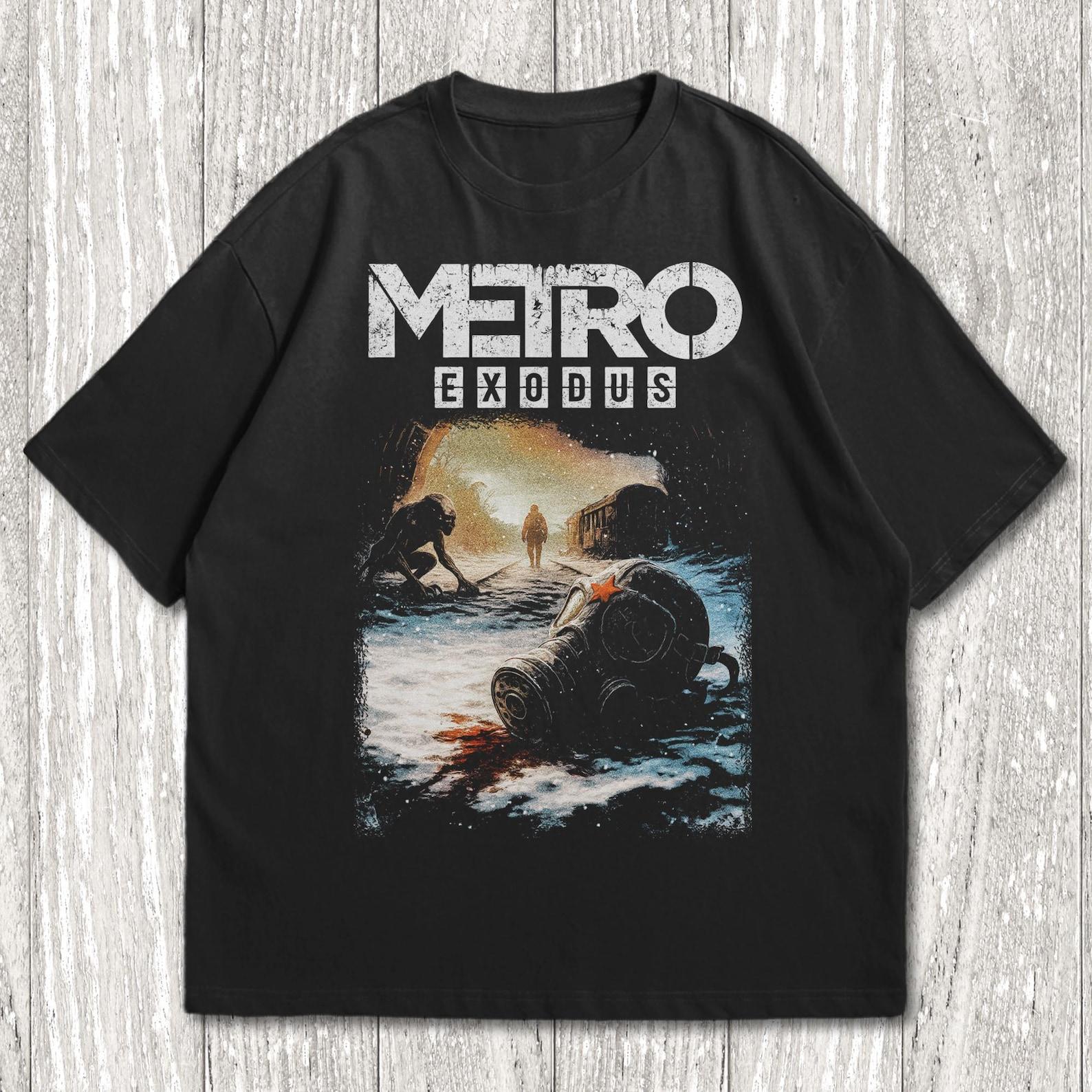 Metro Exodus Shirt, Horror Video Game Merchm Shouter Video Game T-Shirt XL