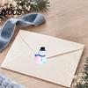 Self-adhesive Coated Paper Labels 500PCS Shiny Snowman Stickers, Waterproof Self Adhesive Labels, Round Roll of 500 Christmas Tags Decorative