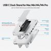 PULWTOP 8 in 1 USB C Hub for Mac Mini Pro 2024 Stand Vertical 1 x Gen 2 2 x 1 x Audio 1 x Card Capacity Expansion with PCIe SSD Slot Not M4/M4