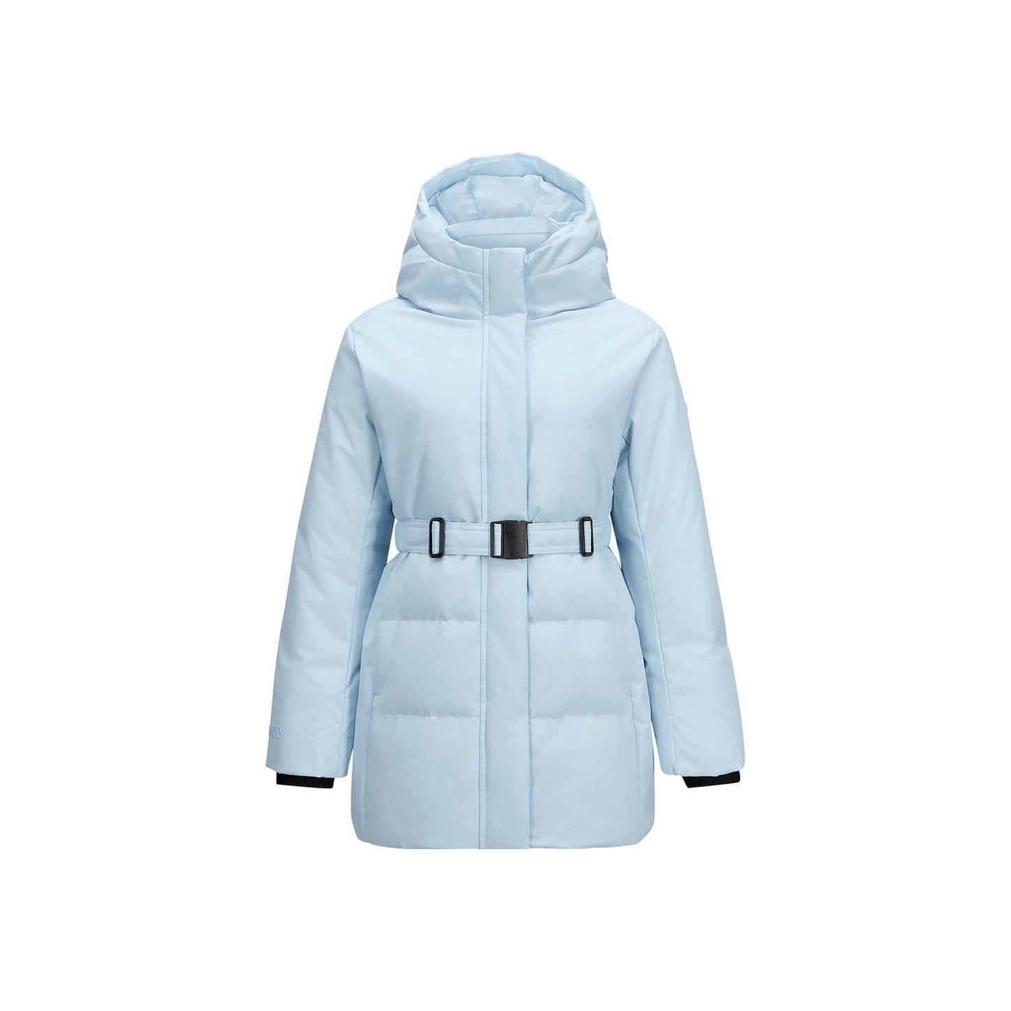Skechers Outdoor Series Solid Color Fashion Simple Warm Hooded Down Jacket Women Outerwear Sky-Light-Blue L424W004-0400 S