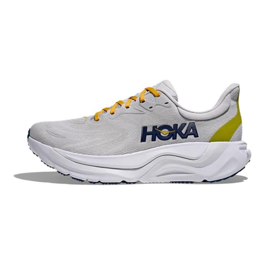 HOKA One One Arahi 8 Shock Absorbers Slip Resistant Running Shoes Men's Gray White Sneakers 1168710-SSTC