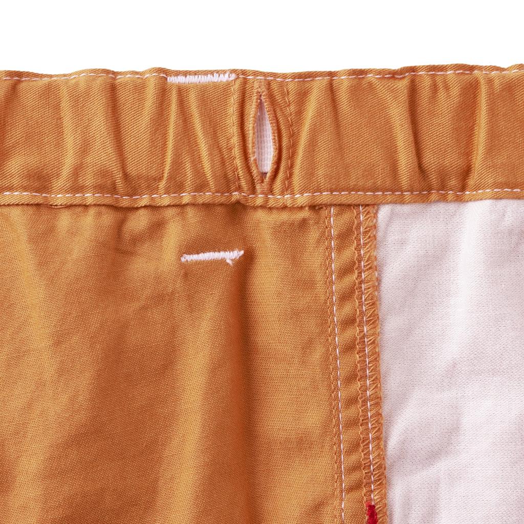 Länge Halb Für Für Hellbraun [Miki House] 6/8 Hose, Hose, Einfarbig, Logo, Schlicht, Jungen, Mädchen, Babys, Kinder, Kinderbekleidung, Kindergarten,