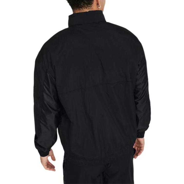 Under Armour Solid Color Casual Basketball Woven Hooded Jacket Men Jackets Black 1383372-001