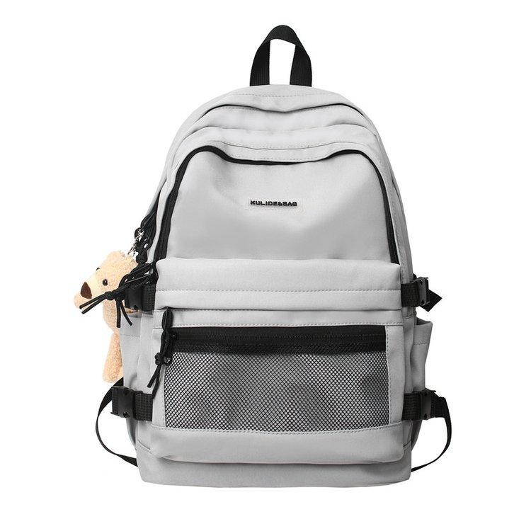 School Bag Male Junior High School Student High School Student Simple Trendy Backpack Female College Student Travel Backpack Computer Bag Capacity single pack серый