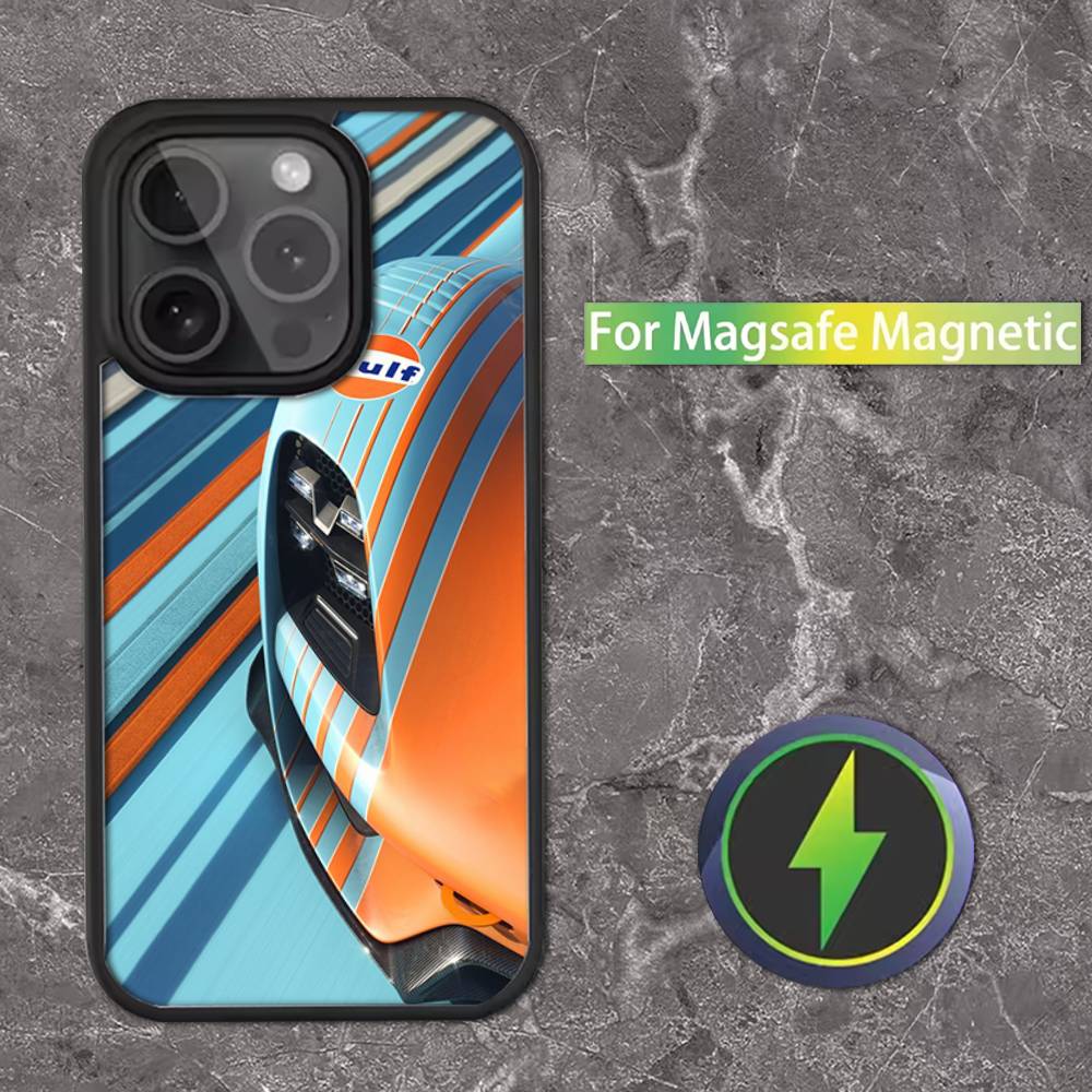 Star G-Gulf Ra-cing Car Phone Case For iPhone 16,15,14,13,12,11,Pro,Max,Plus,Mini,SE Magsafe Magnetic Wireless Charging