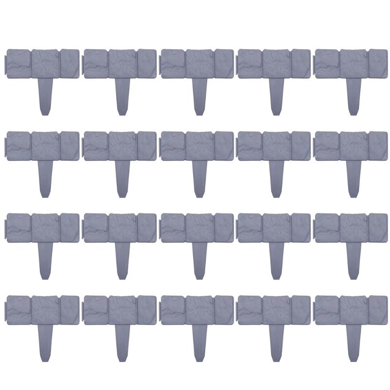 Q1JB 5/10/20 Pcs Imitation Stone Effect Lawn Fence Gardening Edging Interlock Flower Bed Border Plant Bordering Grass Edge