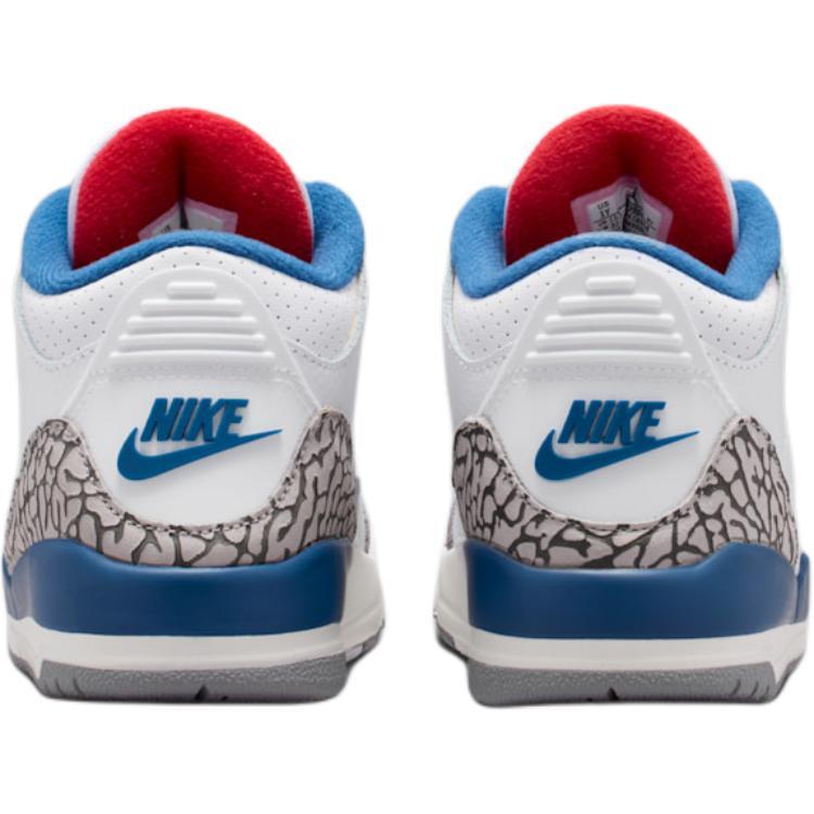 Air Jordan 3 Retro OG PreSchool 'True Blue' 2026 (Uniseks) Witte / Varsity Rode / Echte Blauwe / Cement Grijze / Antraciet Kinder Basketbalschoenen