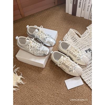Zapatos planos plateados para mujer con plataforma interior para aumentar la altura, nuevos zapatos deportivos casuales de suela plana para otoño y verano