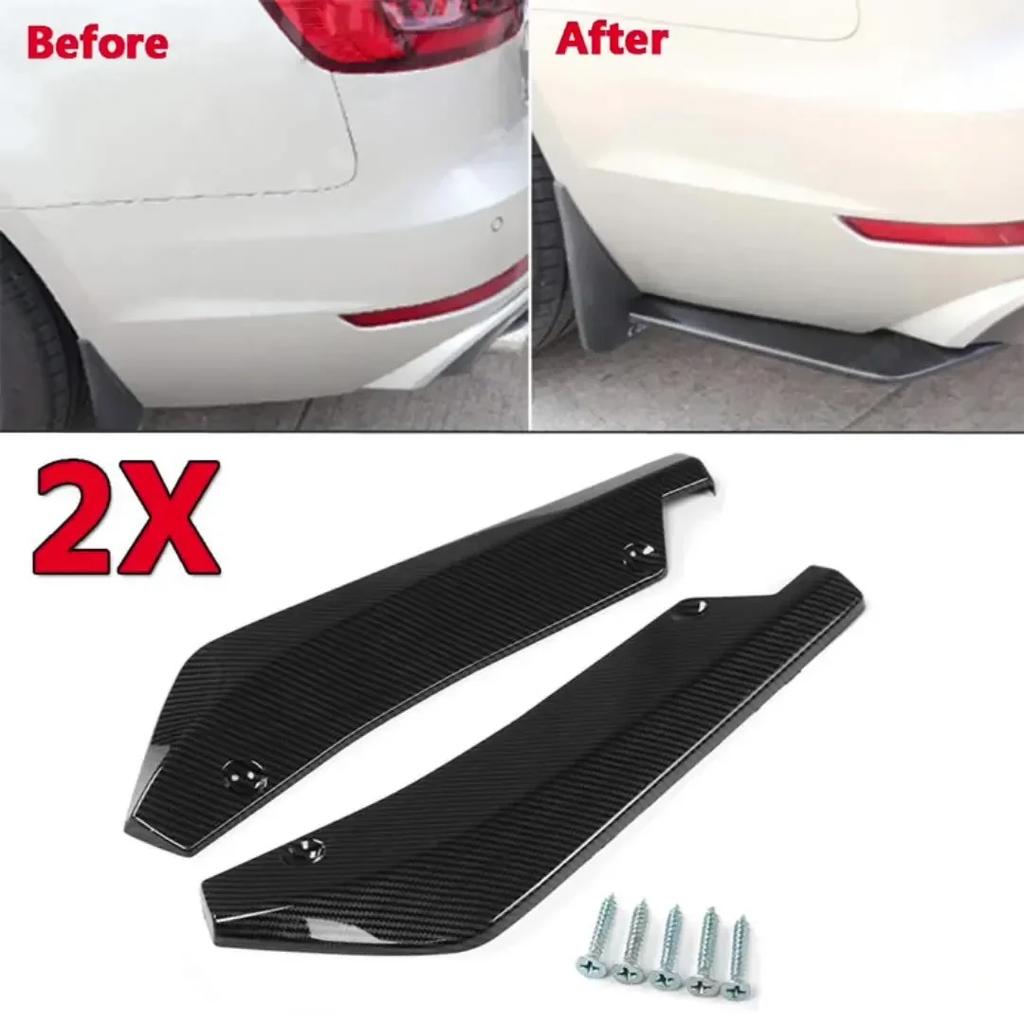 Universal Car Front Rear Bumper Strip Lip Spoiler Diffuser Splitter Scratch Protector Carbon Fiber Winglets Side Skirt Extension