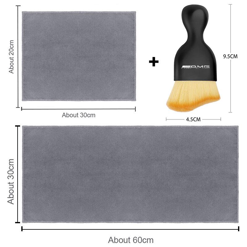 Car Towel Drying Suede Rags Double-sided Cleaning Cloth Car Styling For Mercedes Benz AMG W212 W205 W246 W177 W176 W213 GLC GLE GLS ML Laser Logo Lamp