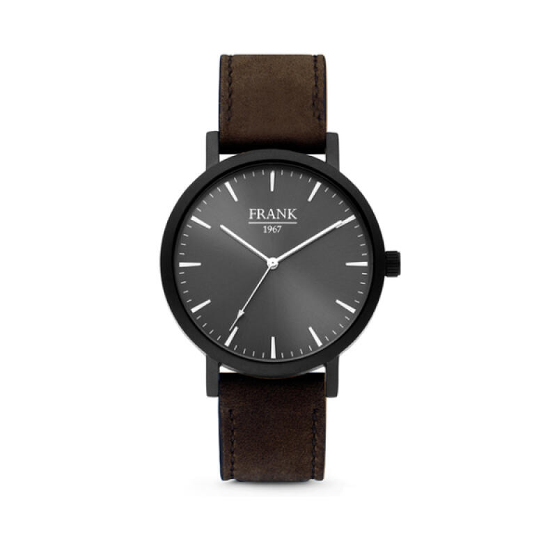 [Frank 1967] Natural Leather Men's and Women's Analog Wristwatch