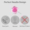 100PCS Clear Push P Thumb Tacks Cute Push P Decorative for Cork Board, Bulletin Board, Memo Board or Wall (White Pink)