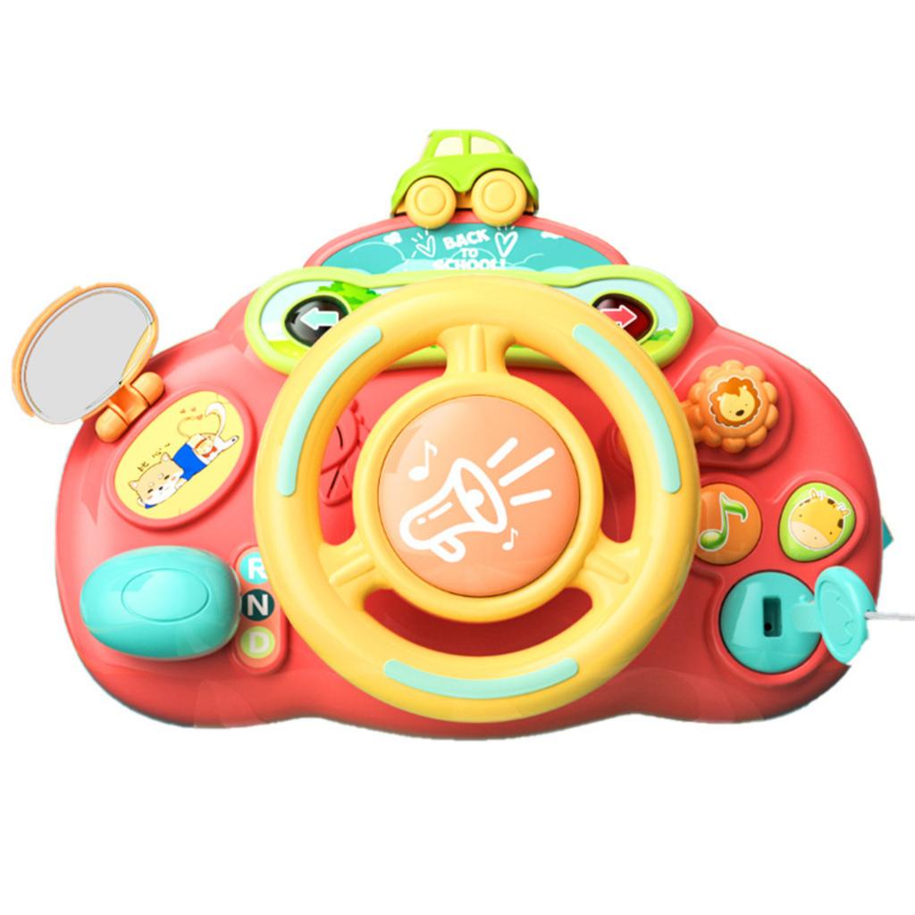 Children's Multifunctional Steering Wheel Puzzle Toy, Early Education Puzzle Sound And Light Busy Board Toy