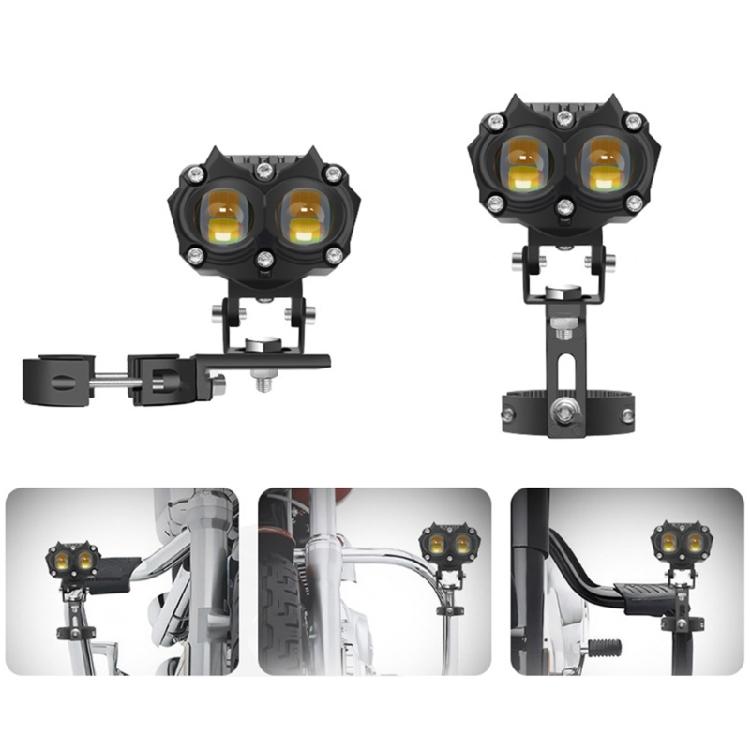 Motorcycle Spotlight Mount Brackets, Motorbike Tube Clamp Turn Signal Mounting Clamp Fog Light Holder 0.79'' To 1.5''
