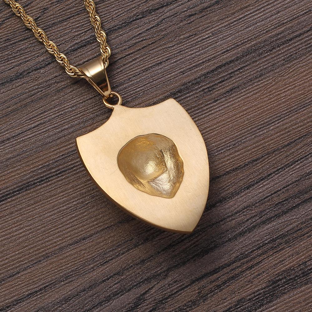 Bijoux Bouclier Hip Hop Européen et Américain Silhouette Animale Collier Tridimensionnel