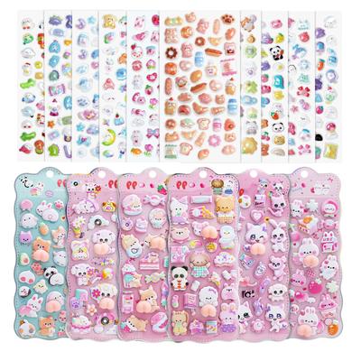 MORISHOP Random 3D Stickers Reward Stickers for Girls Perfect for Decorating Cell DIY and Craft Supplies 8-Piece - Cute, Three-Dimensional - Phones,