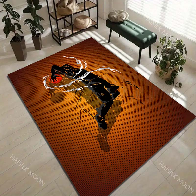 1PC Dynamic dunk silhouette basketball poster Carpet for Living Room Bedroom Sofa Home Decor Rus Non-slip Floor Mat Luxury Gift