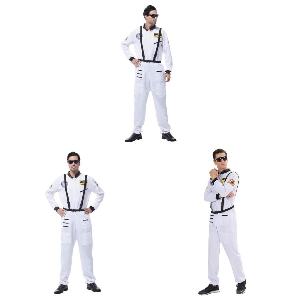 Astronaut Costume For Adults With Zipper Halloween Role Play Dressup