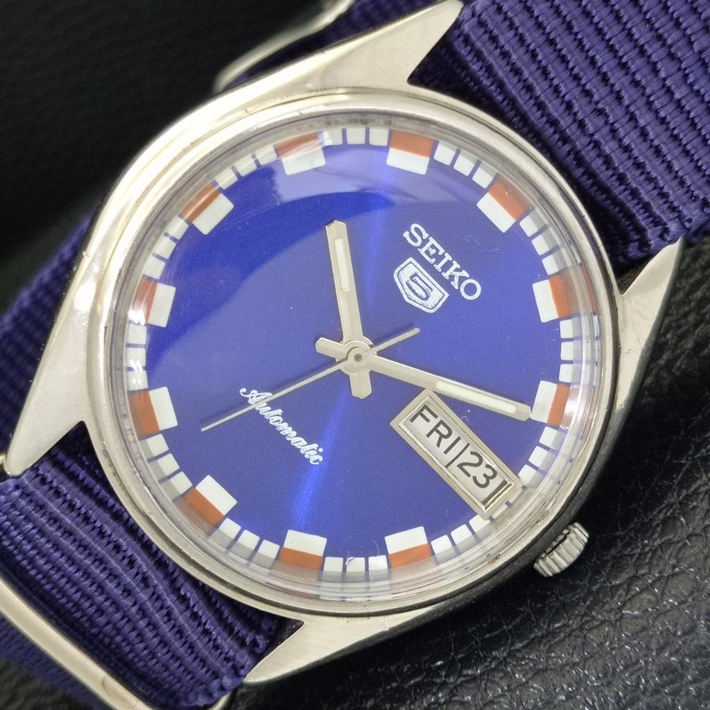 

SEIKO 5 AUTOMATIC VINTAGE 6309A JAPAN MENS BLUE COLOR DIAL WATCH a701240-5 R206a-a701240