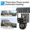 Solar-Powered Outdoor Three-Screen HD Night Vision Camera for Remote Orchard Monitoring